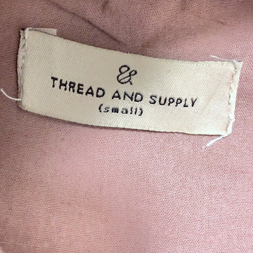 Thread And Supply Solid Tan V-Neck Sleeveless Cri… - image 3